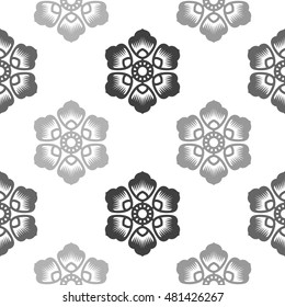 Vintage Floral Pattern, Vector Seamless Background.