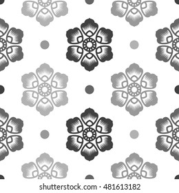 Vintage Floral Pattern, Vector Seamless Background.