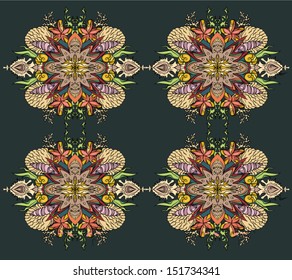 Vintage floral pattern. Wallpaper, background, baroque pattern 