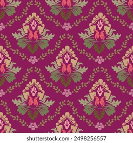 Vintage Floral patterns background border embroidery ethnic. Flower motifs paisley batik. Ikat ethnic oriental seamless pattern traditional. Aztec style abstract vector illustration.