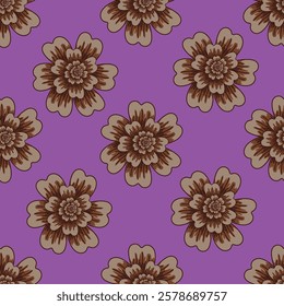 Vintage Floral patterns seamless background border embroidery ethnic batik retro. Flower motifs paisley batik. Blue silhouette watercolour flowers ikat design hand drawn. Vector illustration
