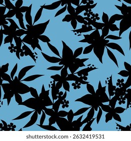 Antiguas Patrones florales bordados de fondo sin fisuras étnico batik retro. Motivos florales paisley batik. Silueta azul índigo acuarela flores ikat diseño dibujado a mano. Ilustración vectorial