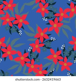 Padrões florais vintage fundo bordado bordado fronteira sem costura étnico batik retro. Flor motivos paisley batik. Azul indigo silhueta aquarela flores ikat design mão desenhada. Ilustração vetorial