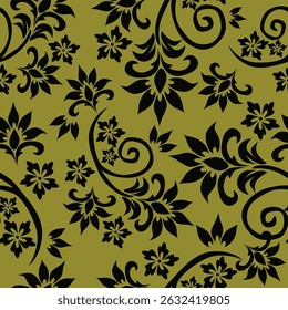 Vintage Floral patterns seamless background border embroidery ethnic batik retro. Flower motifs paisley batik. Blue indigo silhouette watercolour flowers ikat design hand drawn. Vector illustration