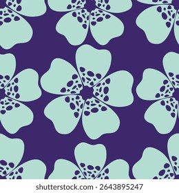 Vintage Floral patterns seamless background border embroidery ethnic batik retro. Flower motifs paisley batik. Blue indigo silhouette watercolour flowers ikat design hand drawn. Vector illustration