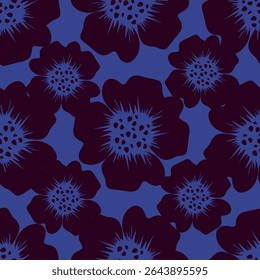 Padrões florais vintage fundo bordado bordado fronteira sem costura étnico batik retro. Flor motivos paisley batik. Azul indigo silhueta aquarela flores ikat design mão desenhada. Ilustração vetorial