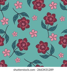 Antiguas Patrones florales bordados de fondo sin fisuras étnico batik retro. Motivos florales paisley batik. Silueta azul acuarela flores ikat diseño dibujado a mano. Ilustración vectorial
