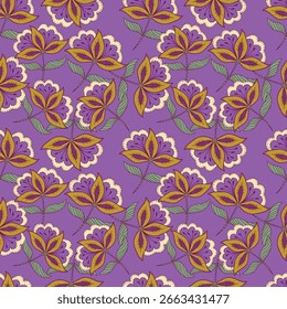 Antiguas Patrones florales bordados de fondo sin fisuras étnico batik retro. Motivos florales paisley batik. Silueta azul acuarela flores ikat diseño dibujado a mano. Ilustración vectorial
