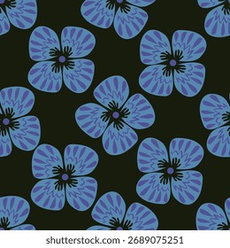 Vintage Blumenmuster nahtlose Hintergrund Grenze Stickerei ethnische Batik Retro. Blumenmotive paisley batik. Blau indigo silhouette wasserfarbe blumen ikat design handgezeichnet. Vektorgrafik.