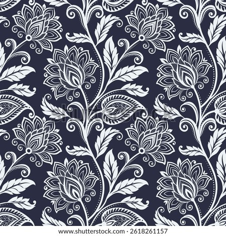 Vintage Floral patterns seamless background border embroidery ethnic batik retro. Flower motifs paisley batik. flowers ikat design hand drawn. 