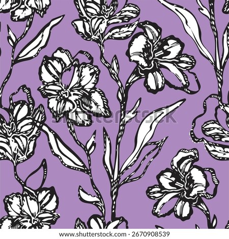 Vintage Floral patterns seamless background border embroidery ethnic batik retro. Flower motifs paisley batik. Blue silhouette watercolour flowers ikat design hand drawn. 