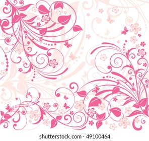 Vintage floral pink card