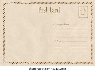 Vintage floral postcard on old paper texture. Vector illustration.