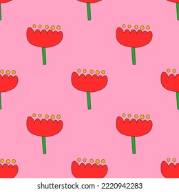 vintage floral print for fabric. textile seamless pattern. 1970 psychedelic, hippie and funky. cottage core 60s rustic interior decor. wallpaper and background pattern. children's naive style of wildf