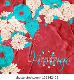 Vintage floral printable template
