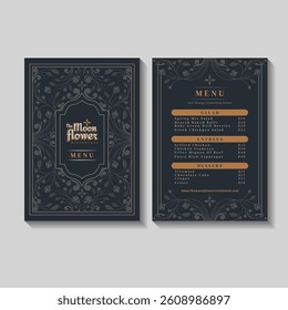 Vintage Floral Restaurant Menu Illustration