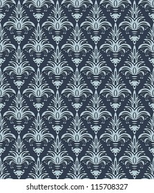 Vintage floral seamless background, beautiful dark vector wallpaper or web background pattern.