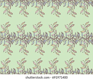 Vintage Floral Seamless Background, Vector watercolor Illustration