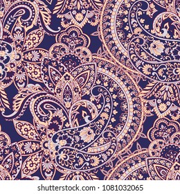 Vintage floral seamless paisley pattern. Seamless  vector design.
