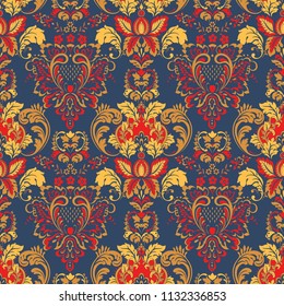 Vintage floral seamless patten. Classic Baroque wallpaper. seamless vector background