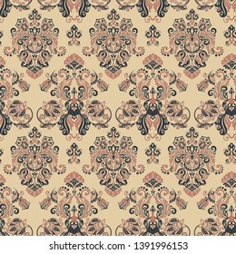 Vintage floral seamless patten. Classic Baroque wallpaper. seamless vector background