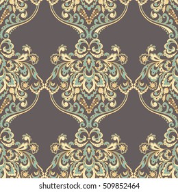 vintage floral seamless patten. Classic Baroque wallpaper. seamless vector background