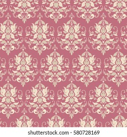 Vintage floral seamless patten. Classic Baroque wallpaper. Seamless vector background
