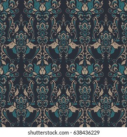 Vintage floral seamless patten. Classic Baroque wallpaper. seamless vector background
