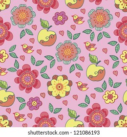 Vintage floral seamless pattern