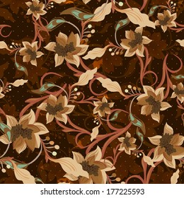 Vintage floral seamless pattern