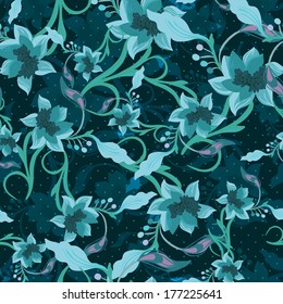 Vintage floral seamless pattern