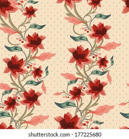Vintage floral seamless pattern