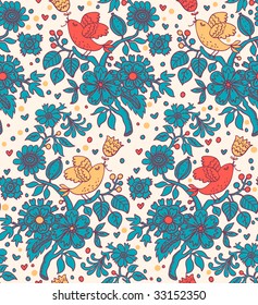 Vintage floral seamless pattern