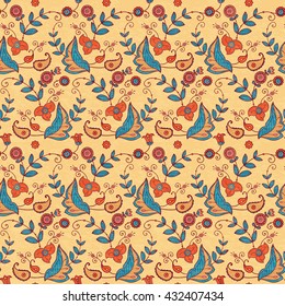 Vintage floral seamless pattern
