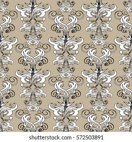 Vintage floral seamless pattern. 