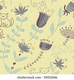Vintage floral seamless pattern