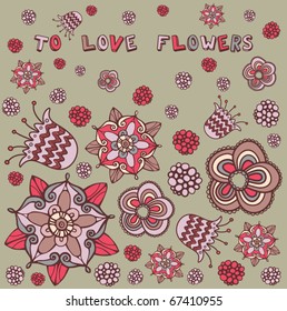 Vintage floral seamless pattern
