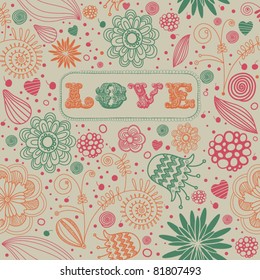 Vintage floral seamless pattern
