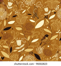 Patrón vintage floral sin soldadura