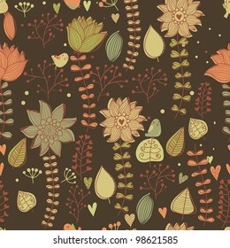Patrón vintage floral sin soldadura
