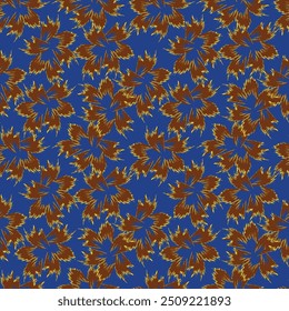 Vintage floral seamless pattern with abstract flowers, leaves and berries in provence style. Hand drawn watercolor illustration for wallpapers or textile, design elements on grey-blue background