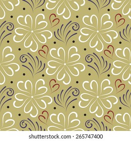 Vintage floral seamless pattern. Abstract flowers background.