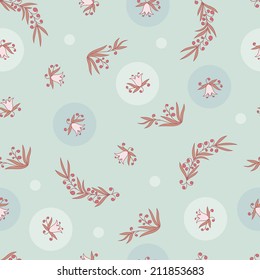 Vintage floral seamless pattern. Blue background with flowers.