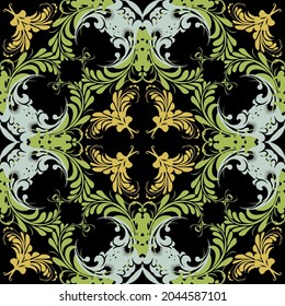 Vintage floral seamless pattern. Colorful ornamental patterned background. Vector repeat elegance backdrop. Decorative Paisley flowers ornament. Beautiful design for fabric, prints, textile, wallpaper
