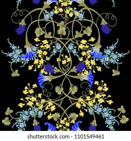 Vintage floral seamless pattern with convolvulus