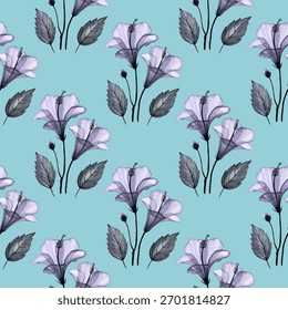 Vintage Floral seamless pattern digital illustration for print and textile texture design