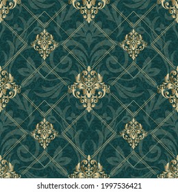 elemento vintage floral sin costuras. Papel tapiz de Damask. 