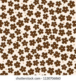 vintage floral seamless pattern, flat design for use as background, wrapping paper or  wallpaper