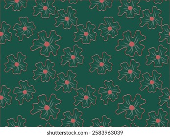 Vintage Floral Seamless Pattern with Flowers and Leaves, Seamless fabric pattern, hand-made seamless floral design
