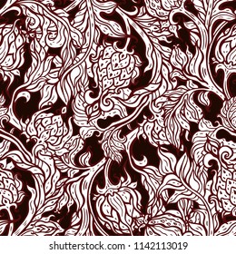 Vintage floral seamless pattern with hand drawn flowers. Can be used for wallpaper, website background, textile, phone case print 